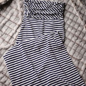 Justfab navy and white stripe maxi dress/skirt